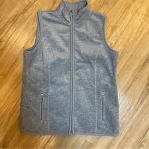 Karen Scott Sport Vest Women's Grey Fleece Full Zip Pockets Casual, Small